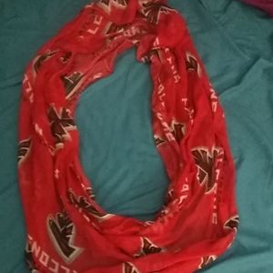 Falcons Team Logo Red Sheer Infinity Scarf